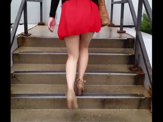 Hot asian in a mini skirt pt 1