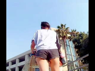 Public asian teen upskirt ass